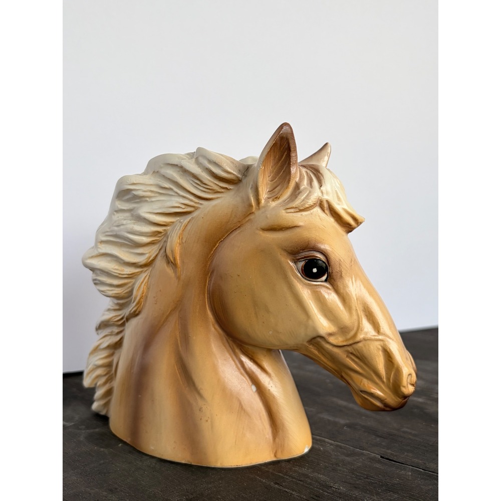 Vintage Ceramic Horse Head Bust Planter Palomino Equestrian Decor